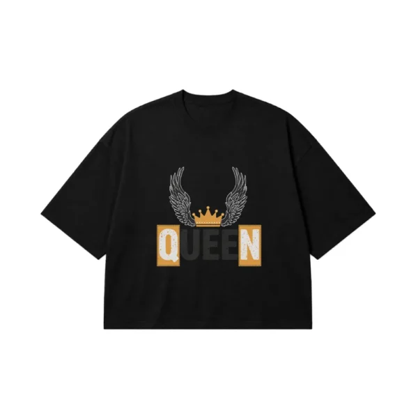 تیشرت باکسی طرح Queen با تاج و بال کد 6064