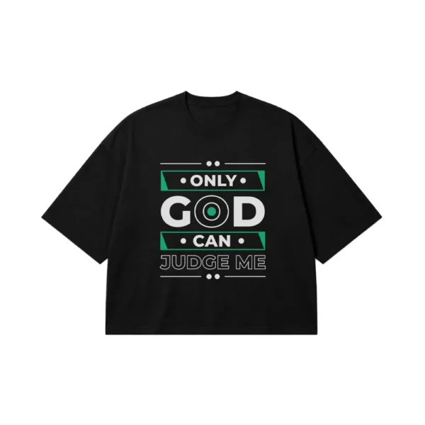 تیشرت باکسی نوشته Only God Can Judge Me کد 6100
