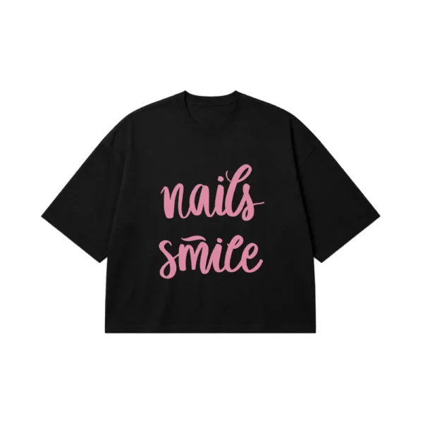 تیشرت باکسی نوشته nails smile کد 6199