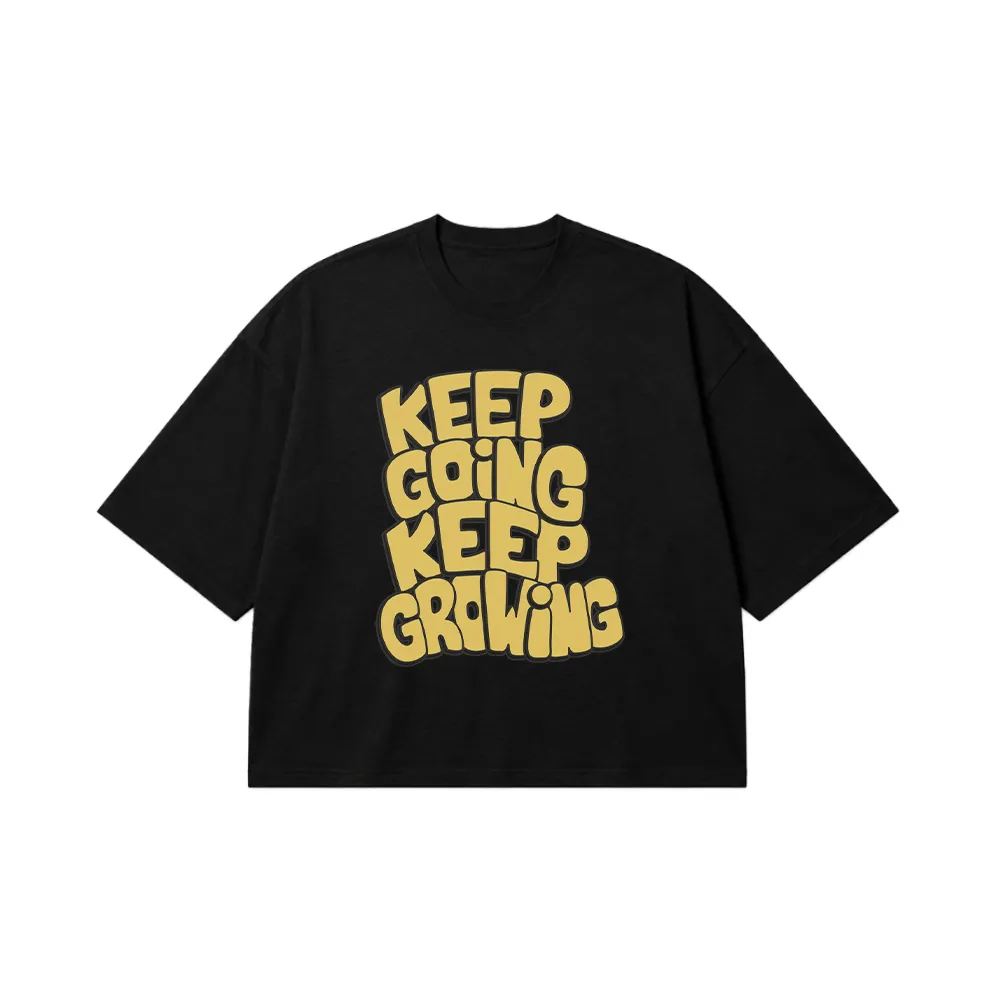 تیشرت باکسی تایپوگرافی Keep Going Keep Growing کد 6206