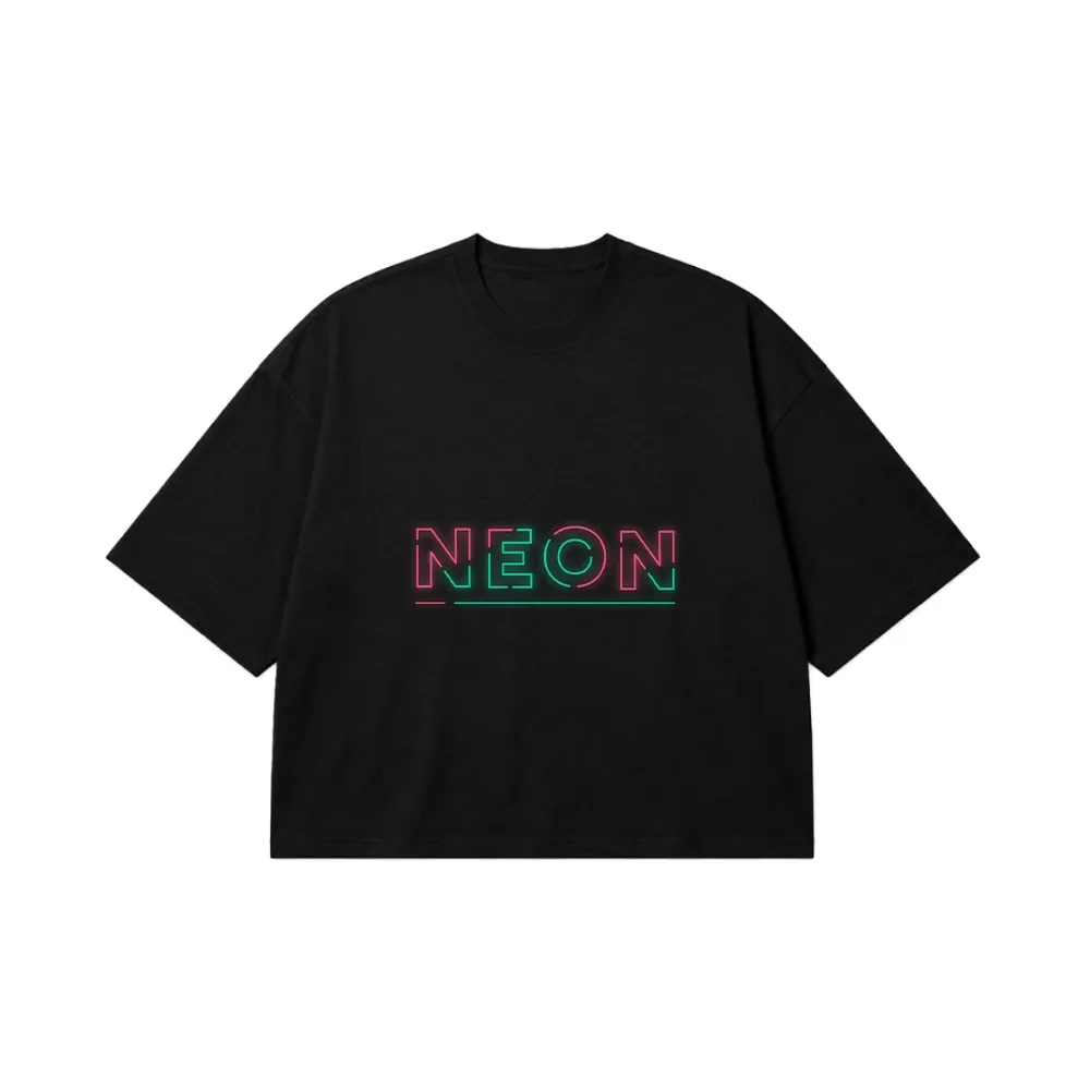 تیشرت باکسی نئونی طرح Neon کد 6237