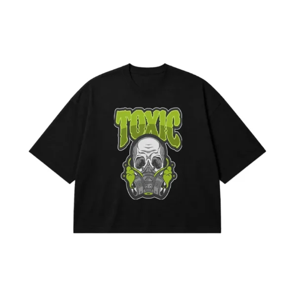 تیشرت باکسی جمجمه ماسک گاز طرح TOXIC کد 63