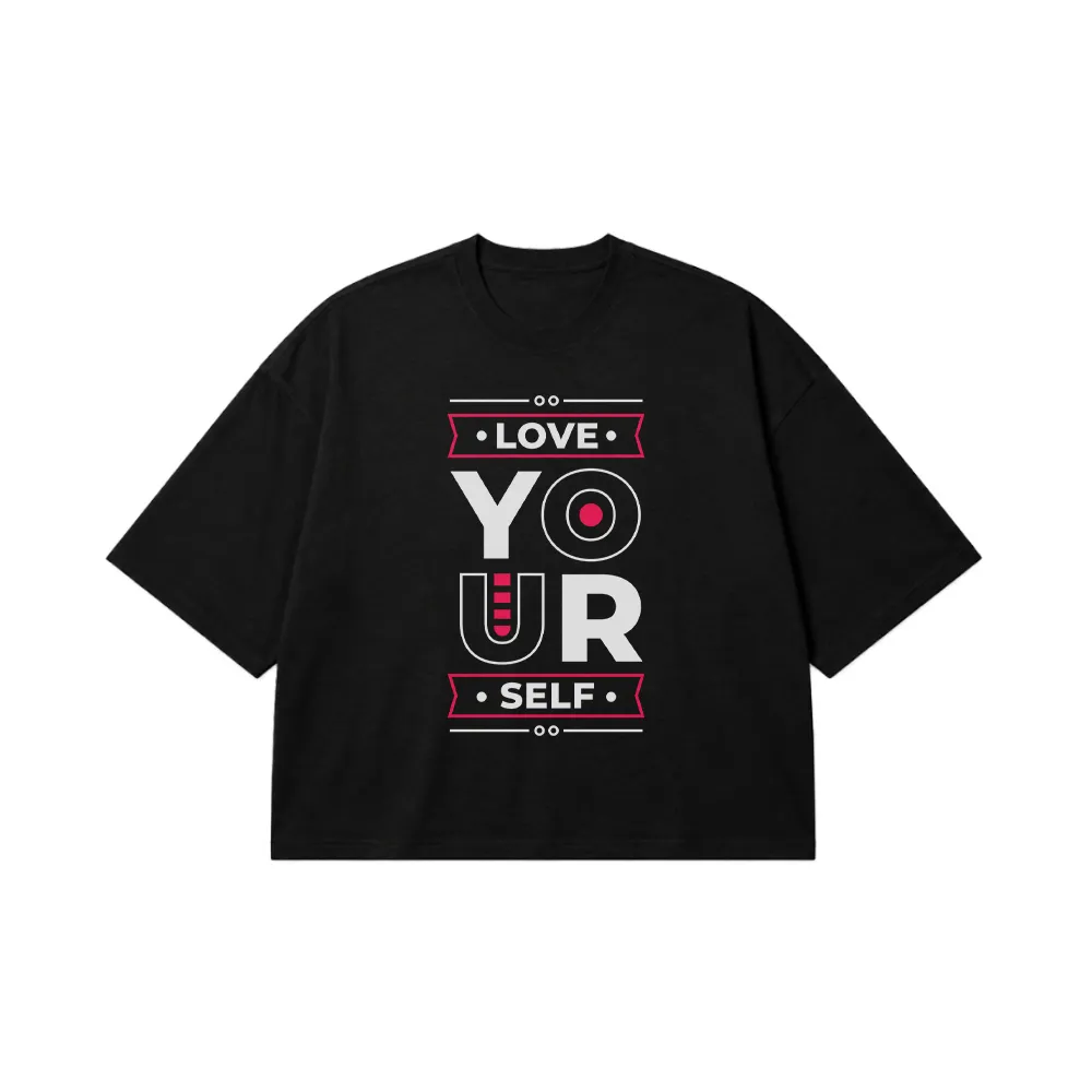 تیشرت باکسی خوددوستی طرح Love Yourself کد 6414