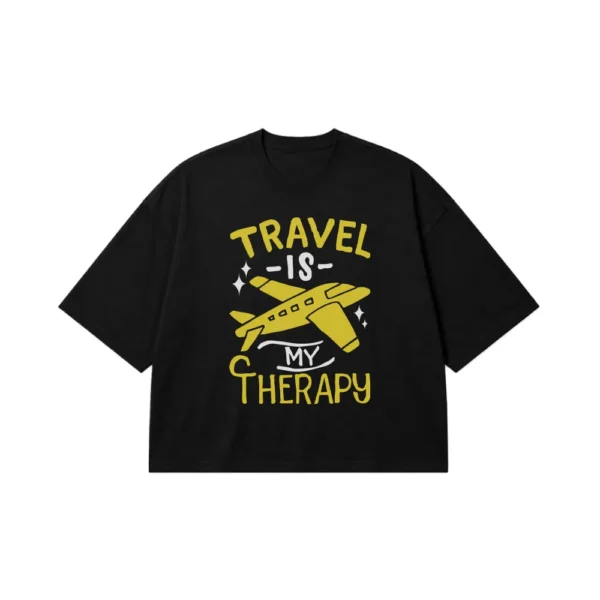 تیشرت باکسی سفر طرح Travel Is My Therapy کد 6429