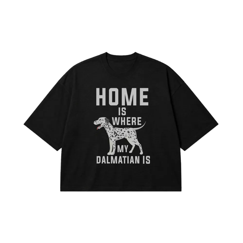 تیشرت باکسی سگ دالمیشن نوشته Home Is Where My Dalmatian Is کد 6454