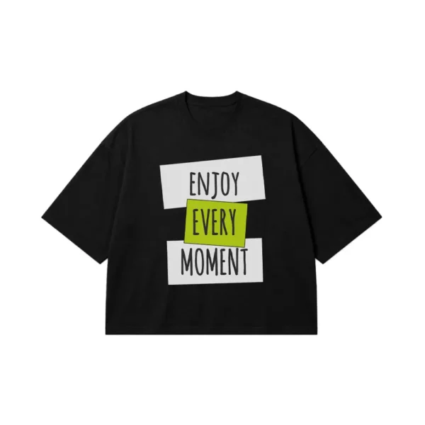 تیشرت باکسی نوشته Enjoy Every Moment کد 6496