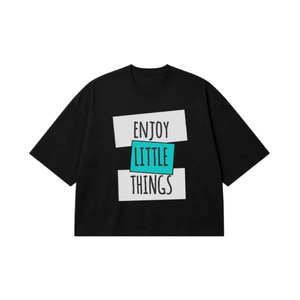 تیشرت باکسی نوشته Enjoy Little Things کد 6504