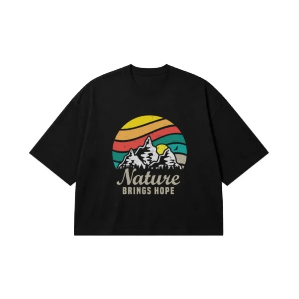 تیشرت باکسی طبیعت طرح Nature Brings Hope کد 6592