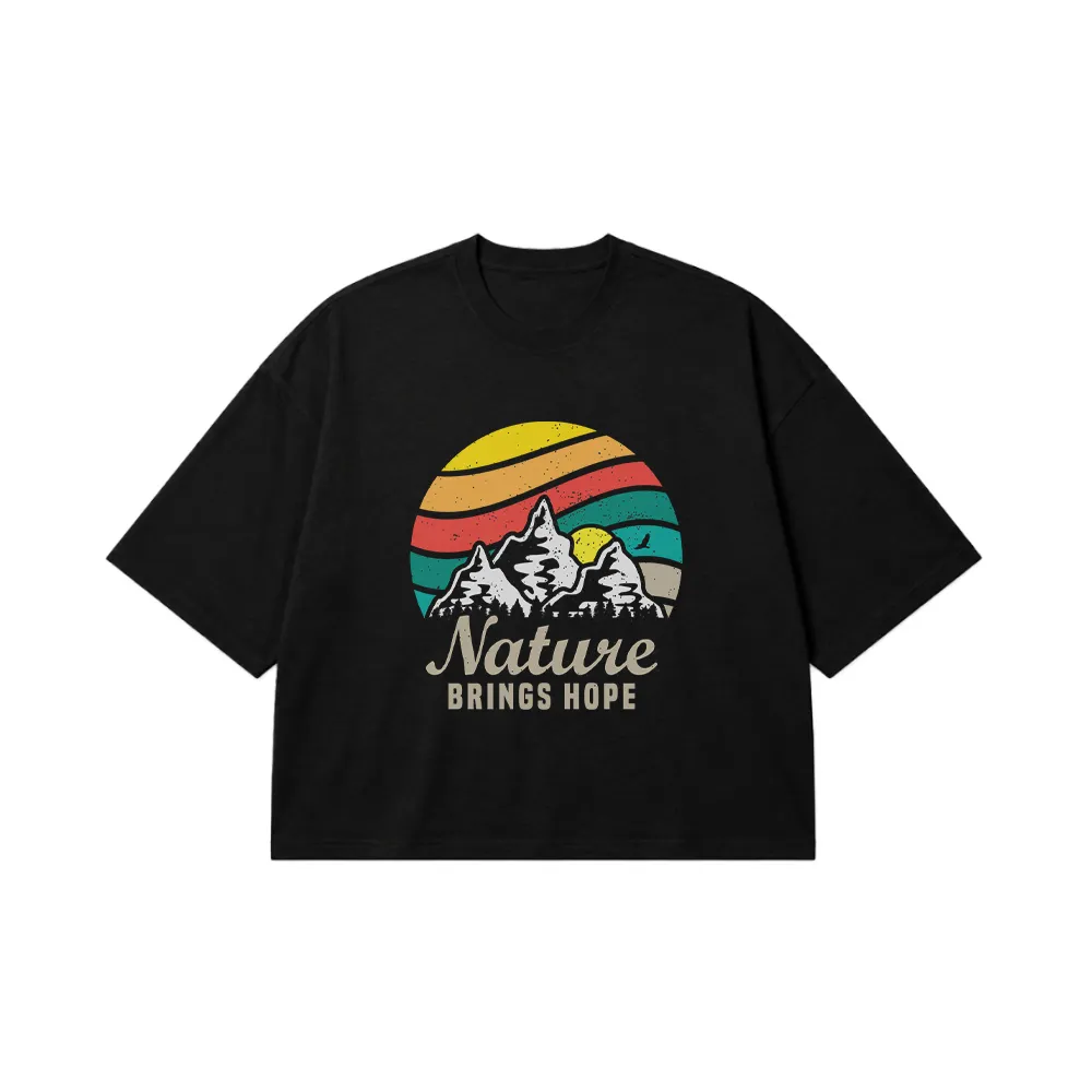 تیشرت باکسی طبیعت طرح Nature Brings Hope کد 6592