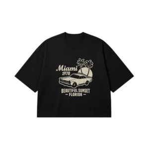 تیشرت باکسی ماشین رترو طرح Miami 1978 کد 6603