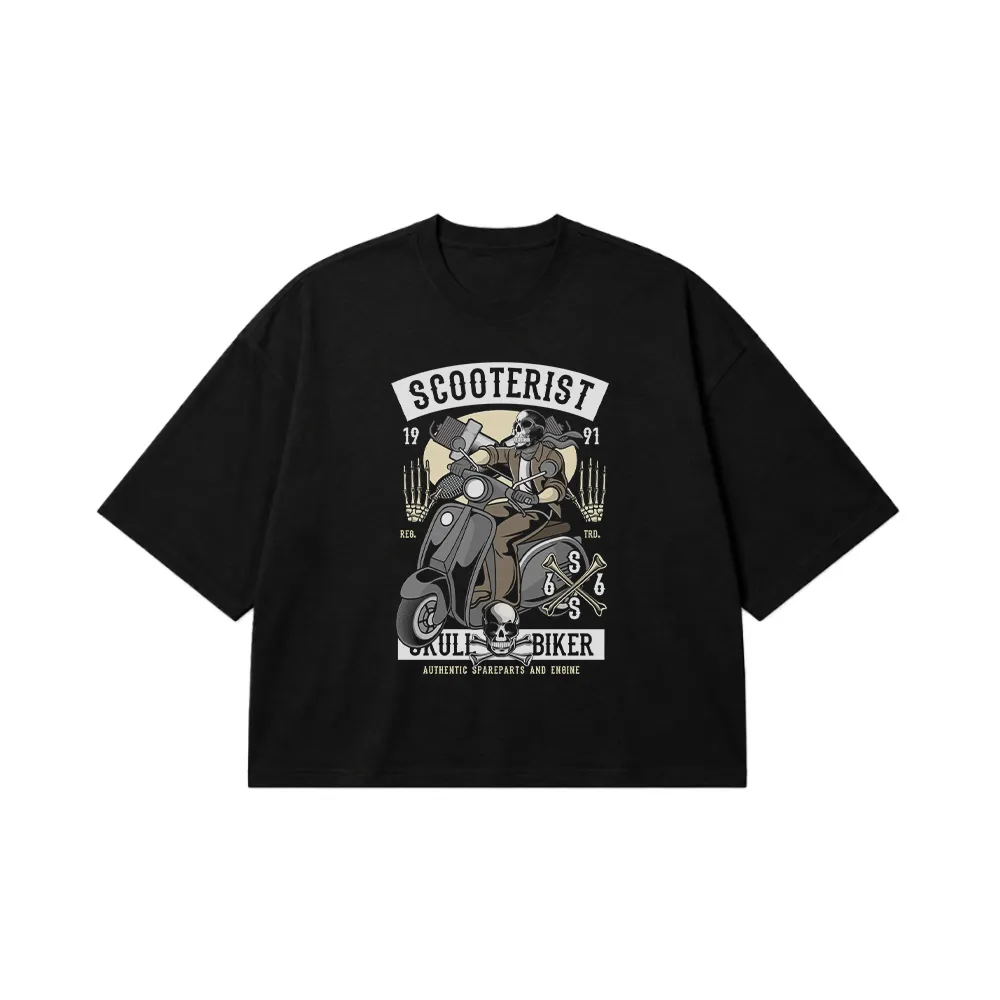 تیشرت باکسی موتورسواری طرح Scooterist Biker کد 6608