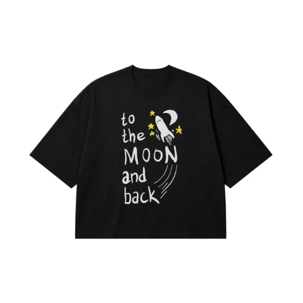 تیشرت باکسی نوشته To the Moon and Back کد 6642