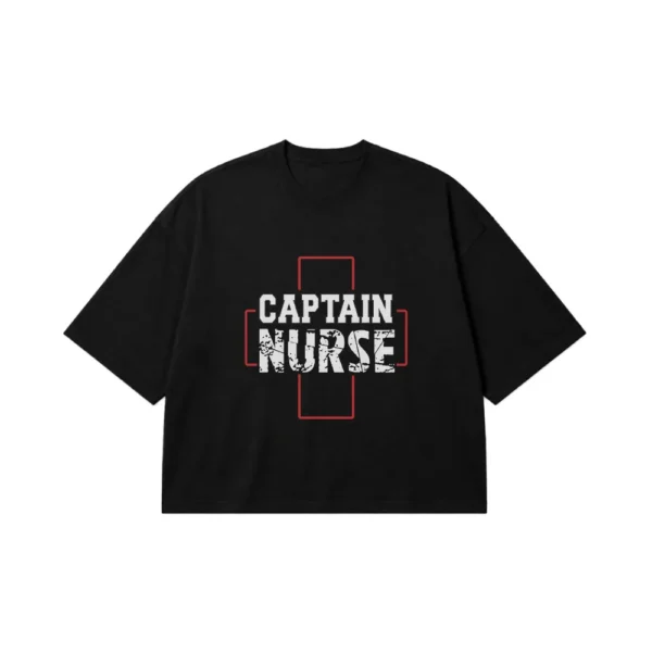 تیشرت باکسی نوشته Captain Nurse با صلیب قرمز کد 6775