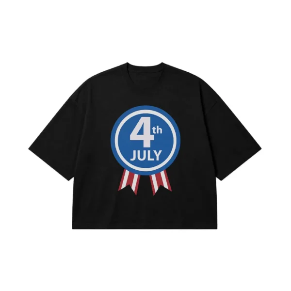 تیشرت باکسی چهارم جولای طرح 4th July کد 6795