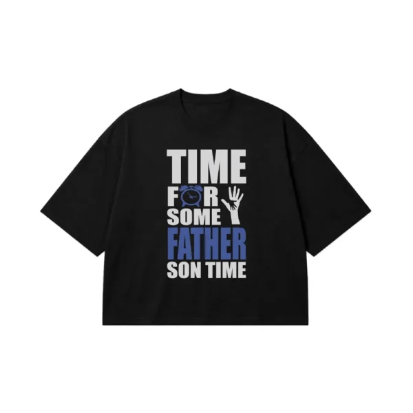 تیشرت باکسی پدر و پسر طرح Father Son Time کد 6814
