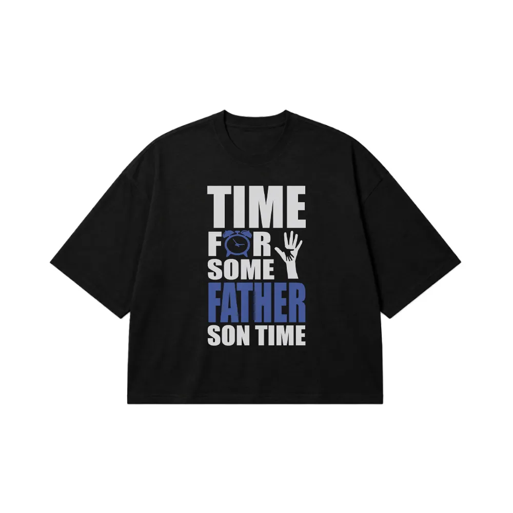 تیشرت باکسی پدر و پسر طرح Father Son Time کد 6814