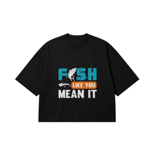 تیشرت باکسی ماهیگیری طرح Fish Like You Mean It کد 6821