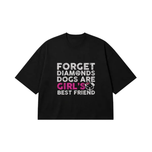 تیشرت باکسی سگ طرح Girl’s Best Friend کد 6831