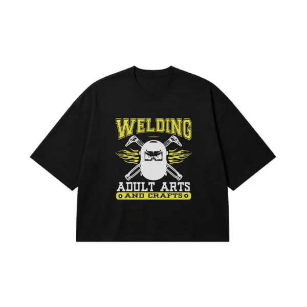 تیشرت باکسی ماسک جوشکاری نوشته Welding Adult Arts and Crafts کد 6908
