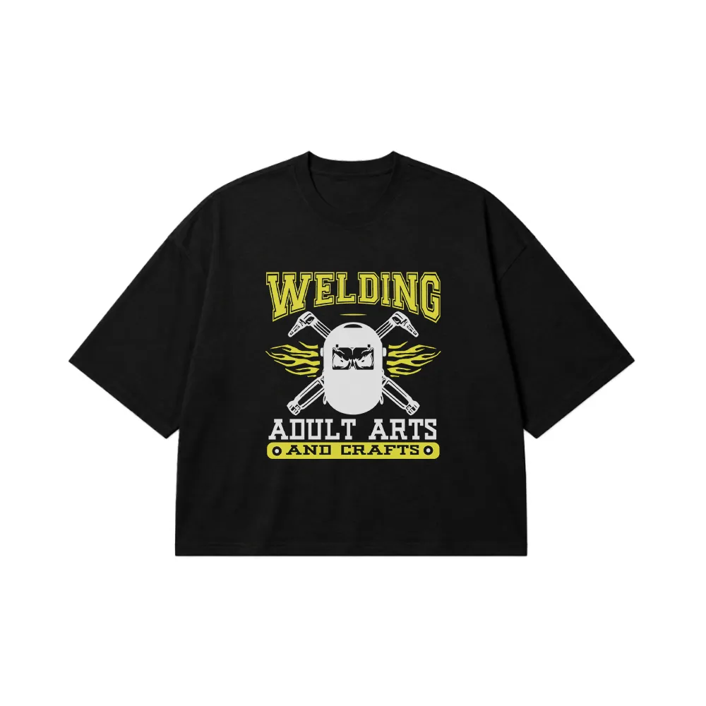 تیشرت باکسی ماسک جوشکاری نوشته Welding Adult Arts and Crafts کد 6908