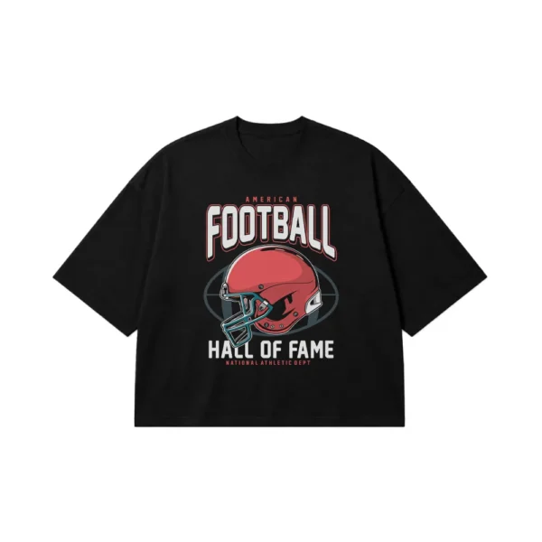 تیشرت باکسی فوتبال آمریکایی طرح کلاه ایمنی Hall of Fame کد 6941