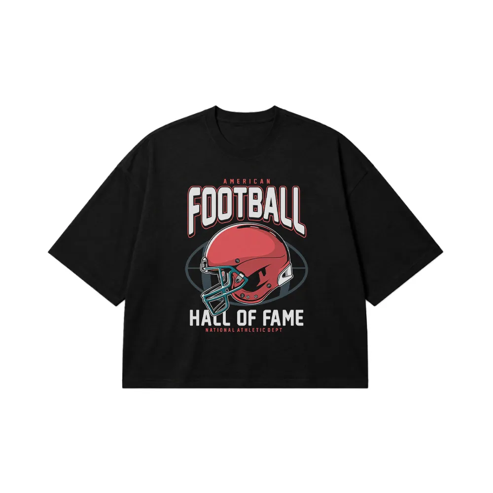 تیشرت باکسی فوتبال آمریکایی طرح کلاه ایمنی Hall of Fame کد 6941
