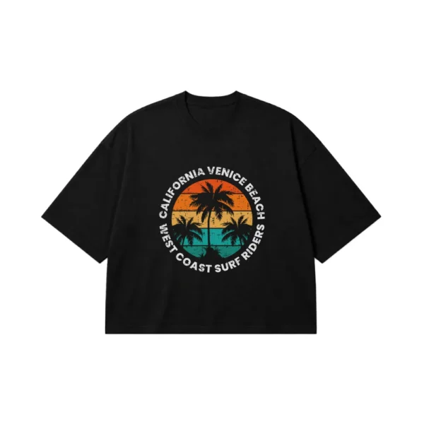 تیشرت باکسی طرح California Venice Beach کد 7016