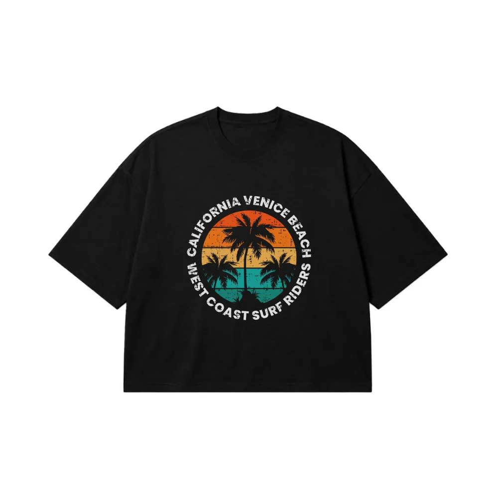 تیشرت باکسی طرح California Venice Beach کد 7016