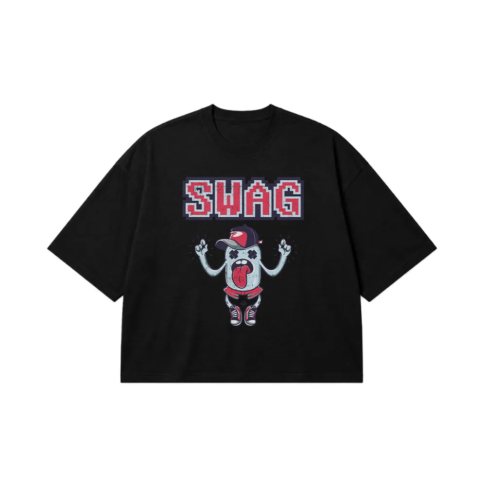 تیشرت باکسی موجود کارتونی تک‌چشم و نوشته Swag کد 703