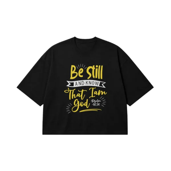 تیشرت باکسی ایمانی طرح Be Still And Know کد 7031