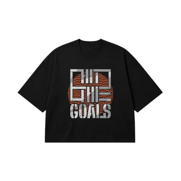 تیشرت باکسی طرح انگیزشی Hit The Goals کد 7084