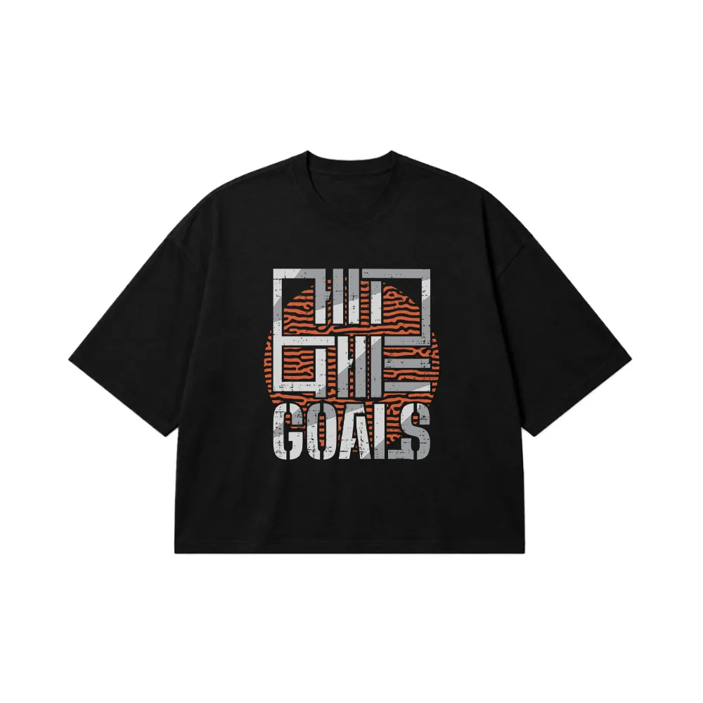 تیشرت باکسی طرح انگیزشی Hit The Goals کد 7084