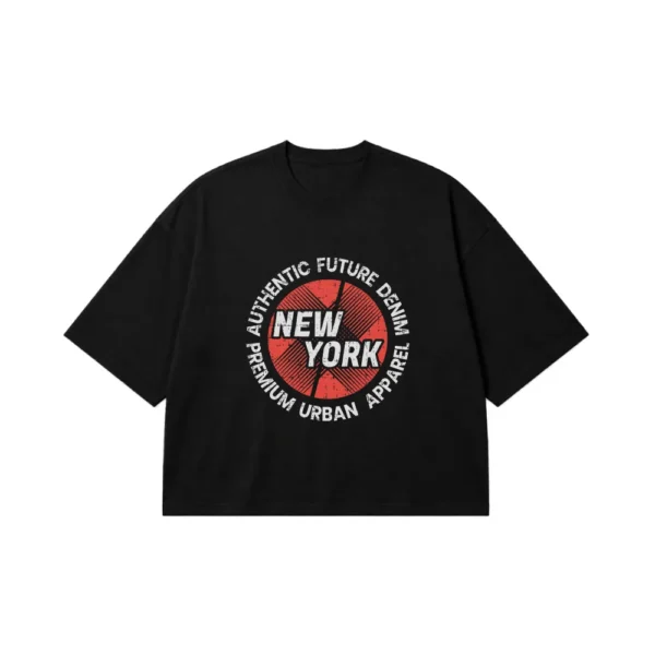 تیشرت باکسی طرح نیویورک Authentic Future Denim کد 7090