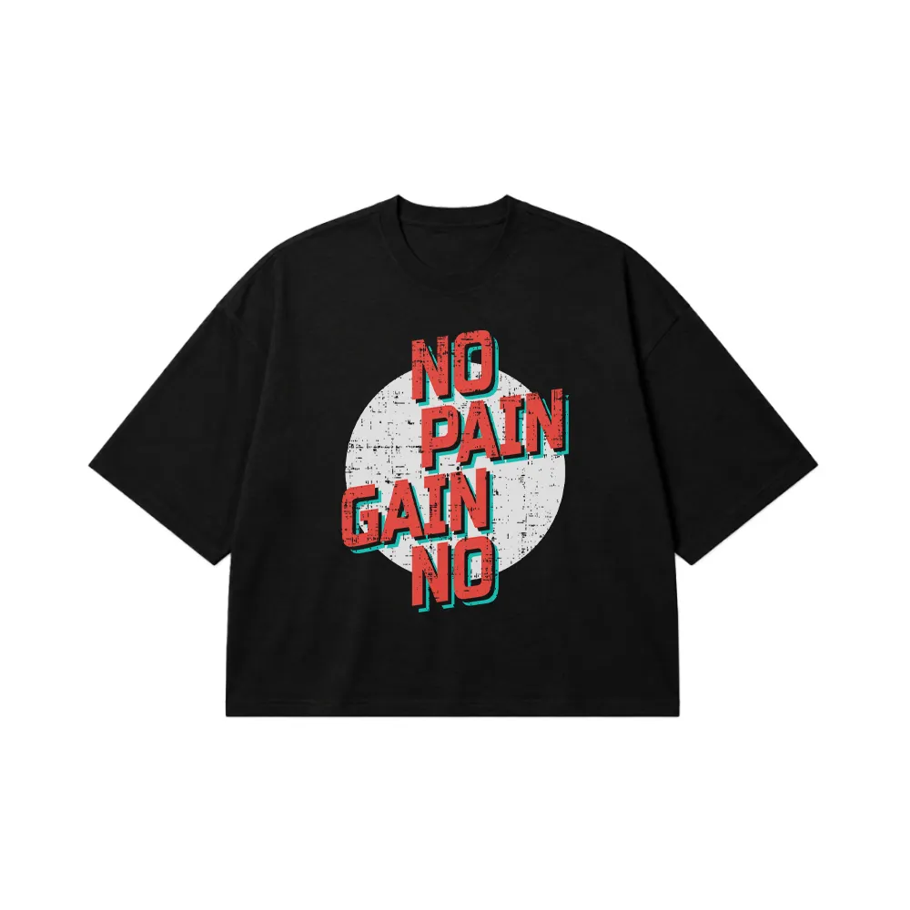 تیشرت باکسی بدنسازی طرح نوشته انگلیسی نابرده رنج گنج میسر نمی‌شود (No Pain No Gain) کد 7092