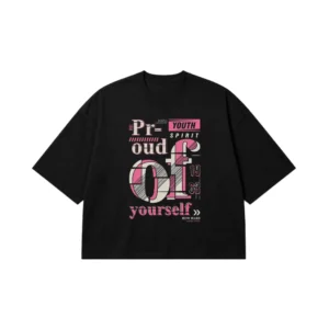 تیشرت باکسی تایپوگرافی Proud of Yourself کد 7170