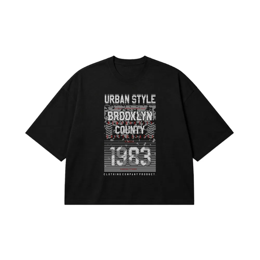 تیشرت باکسی Urban Style Brooklyn County 1983 کد 7197