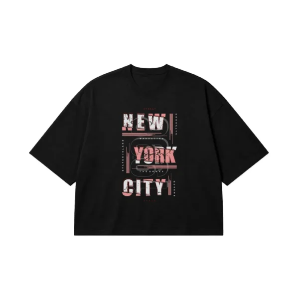 تیشرت باکسی تایپوگرافی New York City کد 7201