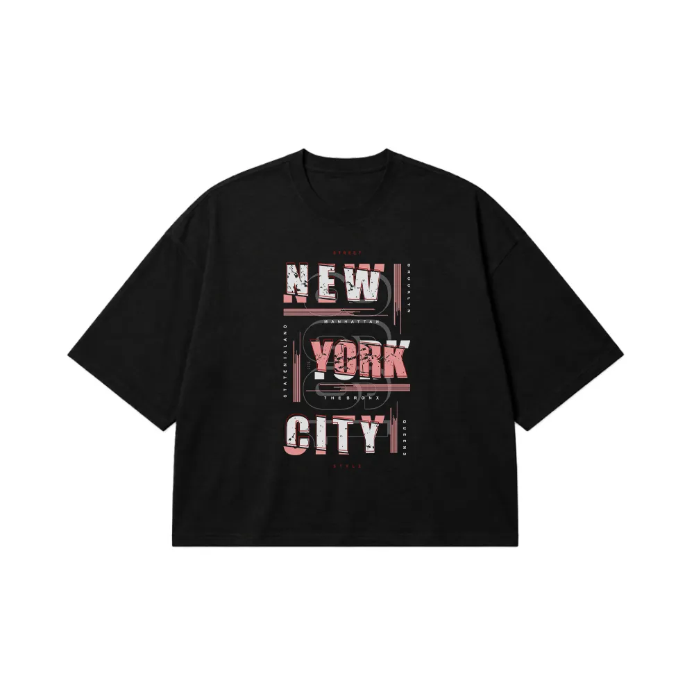 تیشرت باکسی تایپوگرافی New York City کد 7201