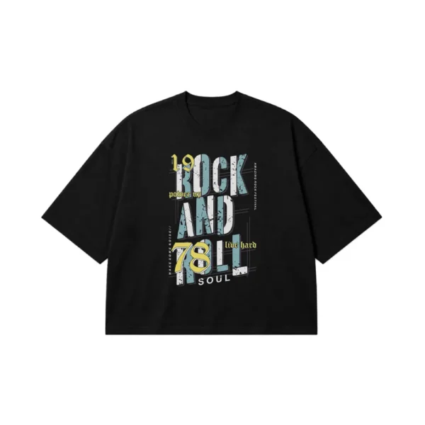 تیشرت باکسی Rock and Roll 78 کد 7202