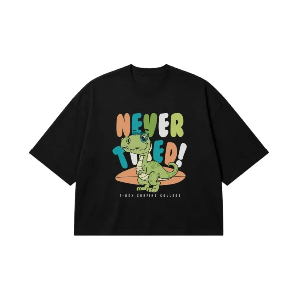 تیشرت باکسی کروکودیل اسکیت‌سوار Never Tired کد 7284