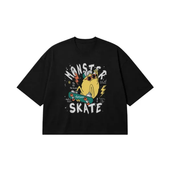 تیشرت باکسی اسکیت طرح Monster Skate کارتونی کد 7286