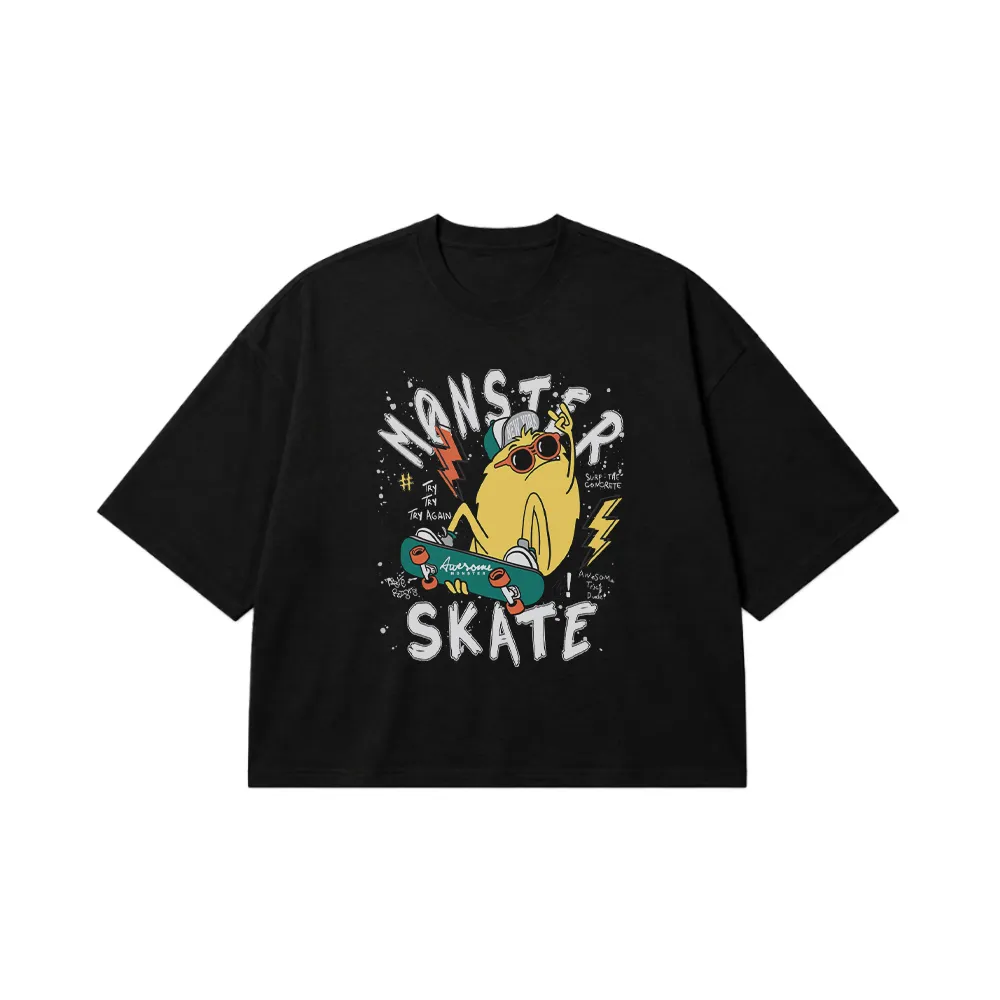 تیشرت باکسی اسکیت طرح Monster Skate کارتونی کد 7286