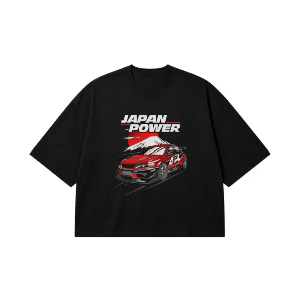 تیشرت باکسی ماشین ژاپنی طرح Japan Power کد 729