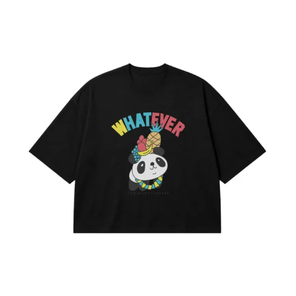 تیشرت باکسی پاندا طرح Whatever کارتونی کد 7297