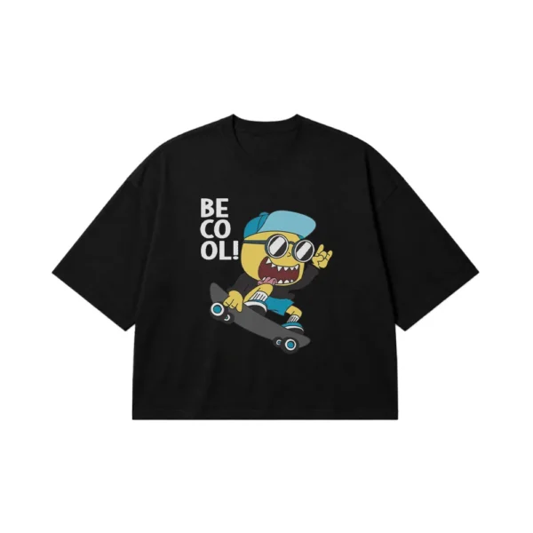 تیشرت باکسی هیولای زرد اسکیت‌سوار Be Cool کد 7320