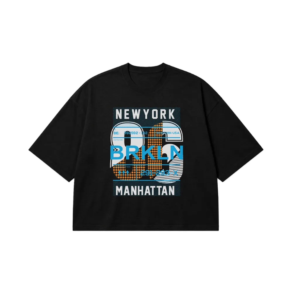 تیشرت باکسی نیویورک طرح Brooklyn Manhattan کد 7367