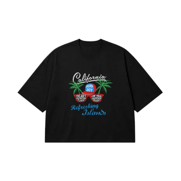 تیشرت باکسی تابستانی طرح California Surf Boy کد 7378