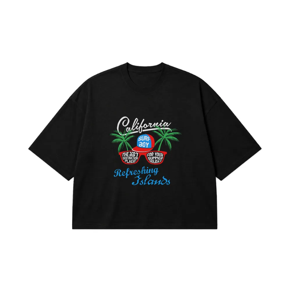 تیشرت باکسی تابستانی طرح California Surf Boy کد 7378
