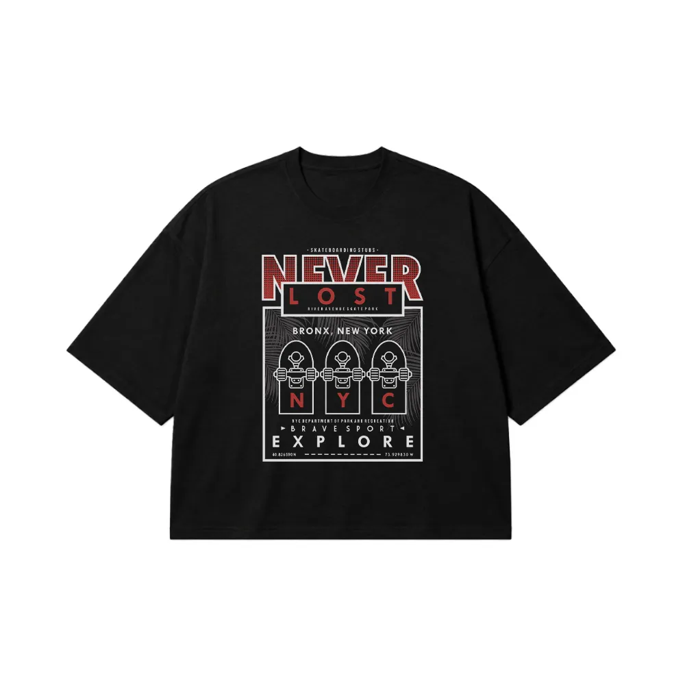 تیشرت باکسی نیویورک طرح Never Lost NYC کد 7391