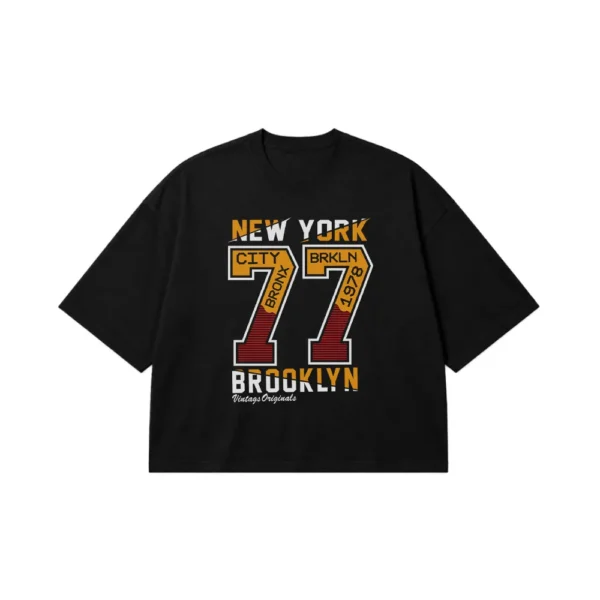 تیشرت باکسی بروکلین طرح New York 77 کد 7395